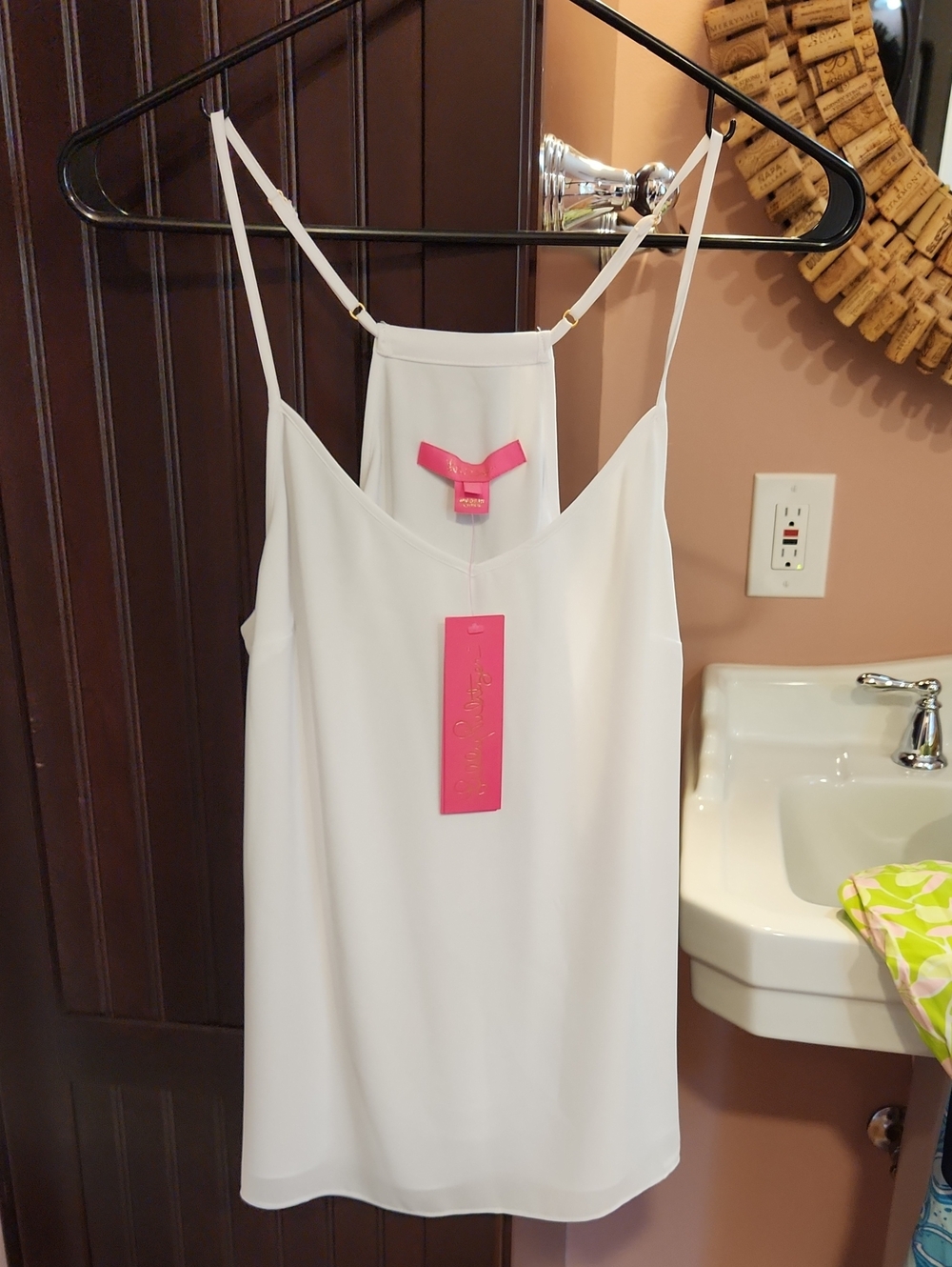 Lilly Pulitzer White Slip Cami with Adjustable Spaghetti Straps NWT